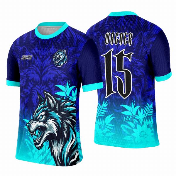 Arte Template Camisa Interclasse Lobo Azul - 0139 Arte Template Camisa Interclasse Lobo Azul - 0139