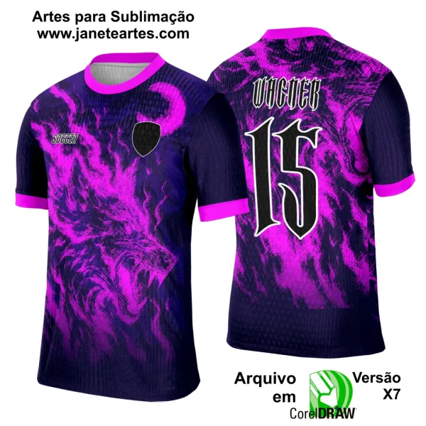 Arte Template Camisa Interclasse Lobo Fumaça - 0038