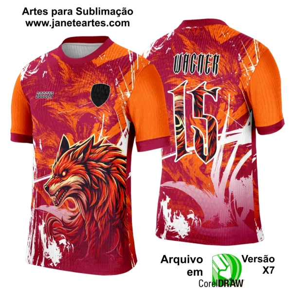Arte Template Camisa Interclasse Lobo Laranja - 0039