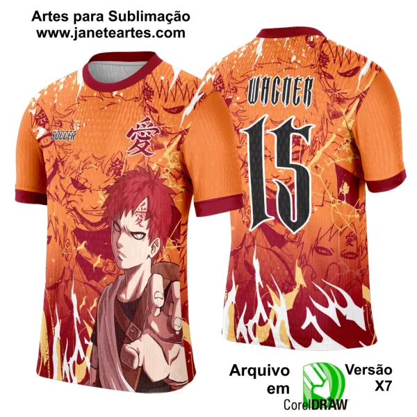 Arte Template Camisa Interclasse Naruto Gaara - 0101