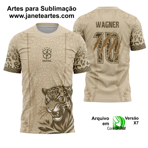 Arte Vetor Camisa Interclasse Onça Bege - 0158