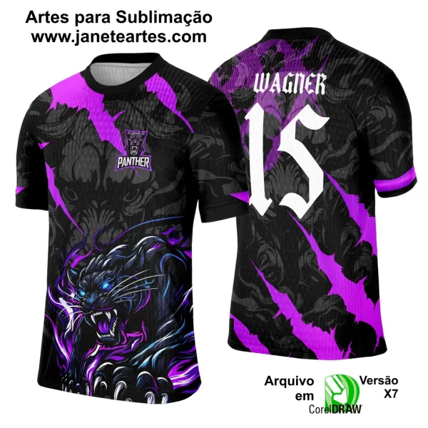 Arte Template Camisa Interclasse Pantera Negra Chamas - 0083