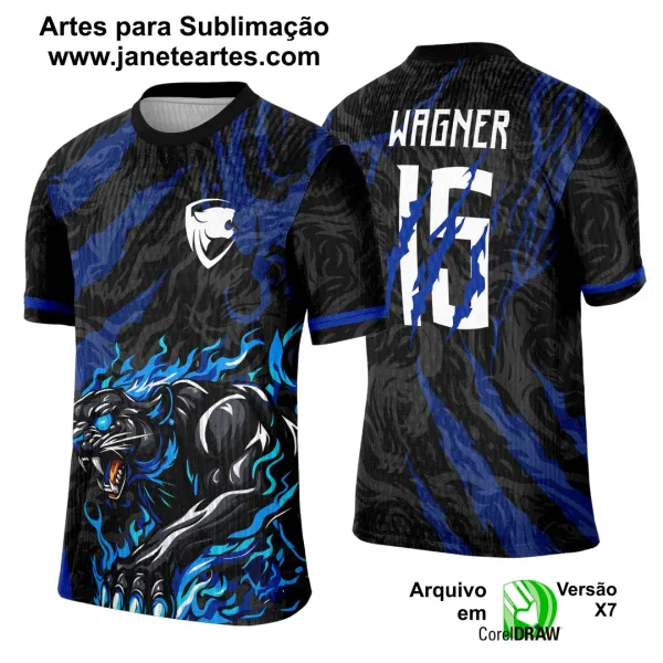 Arte Template Camisa Interclasse Pantera Negra Chamas - 0084
