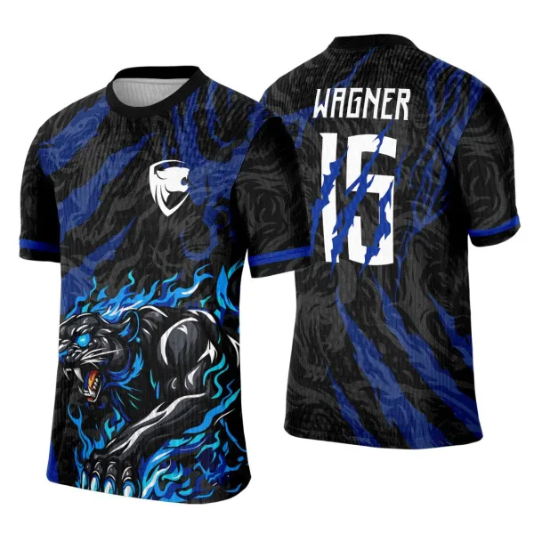 Arte Template Camisa Interclasse Pantera Negra Chamas - 0084