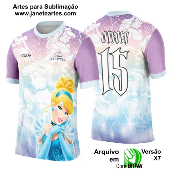 Arte Template Camisa Interclasse Princesa Cinderela - 0120