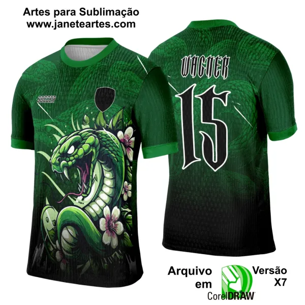 Arte Template Camisa Interclasse Serpente Verde - 0027