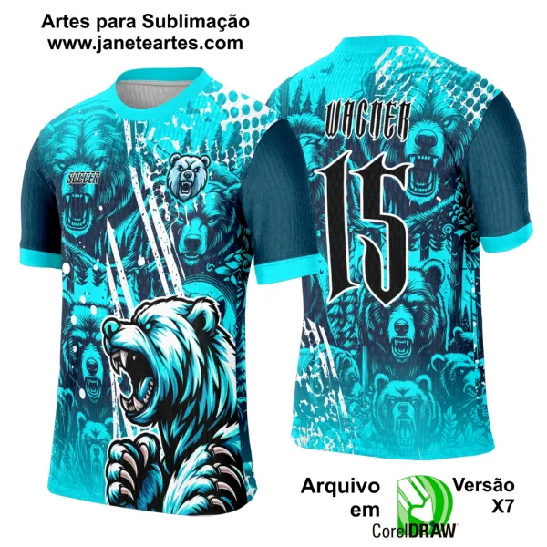 Arte Template Camisa Interclasse Urso Azul 2025 - 0151