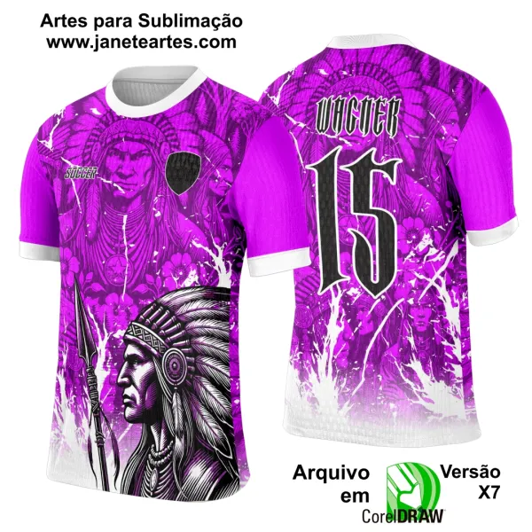 Arte Template Camisa Interclasse Índio Americano - 0097