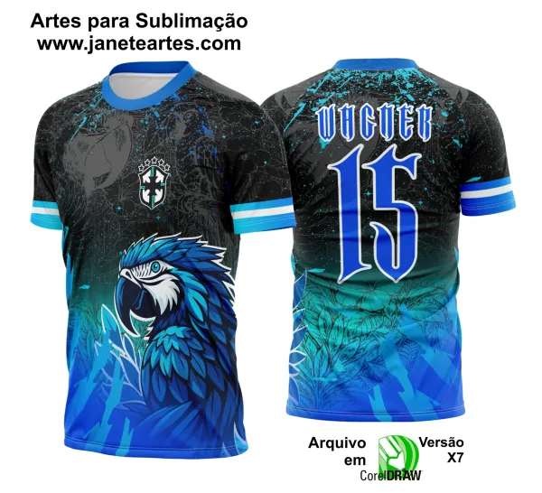Arte Template Camisa de Interclasse Arara Azul 2025