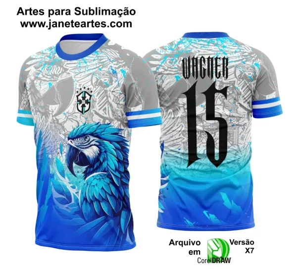 Arte Template Camisa de Interclasse Arara Azul 2025