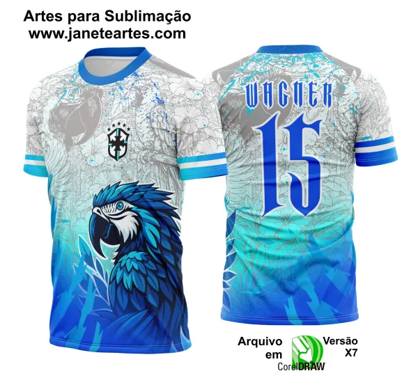 Arte Template Camisa de Interclasse Arara Azul 2025