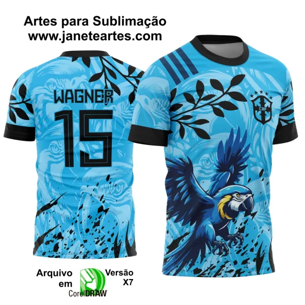 Arte Template Camisa de Interclasse Arara Azul