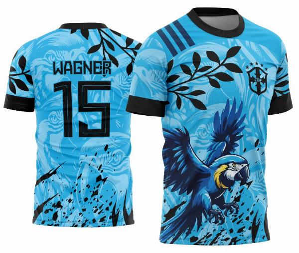 Arte Template Camisa de Interclasse Arara Azul