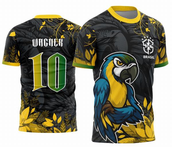 Arte Template Camisa de Interclasse Arara Azul
