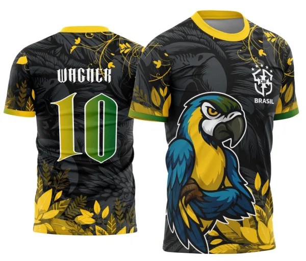 Arte Template Camisa de Interclasse Arara Azul