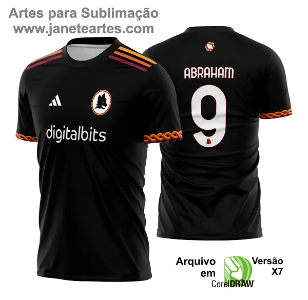 Arte Vetor Camisa AS Roma Terceira 2023 - 2024