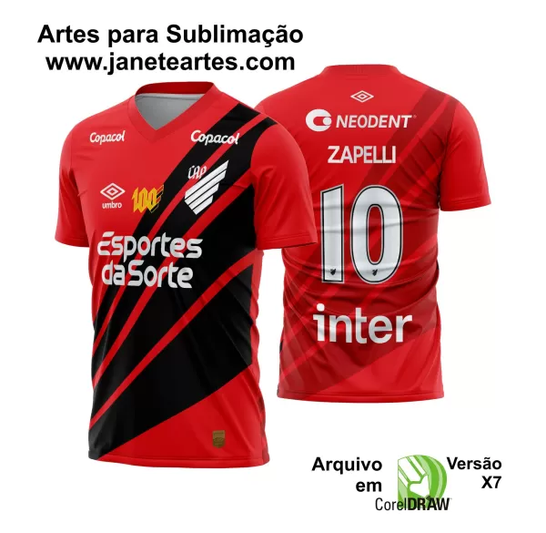 Arte Vetor Camisa Athletico PR Titular 2024 - 2025
