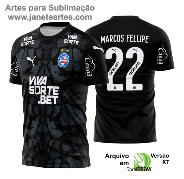 Arte Vetor Camisa Bahia Goleiro 2025 - 2026