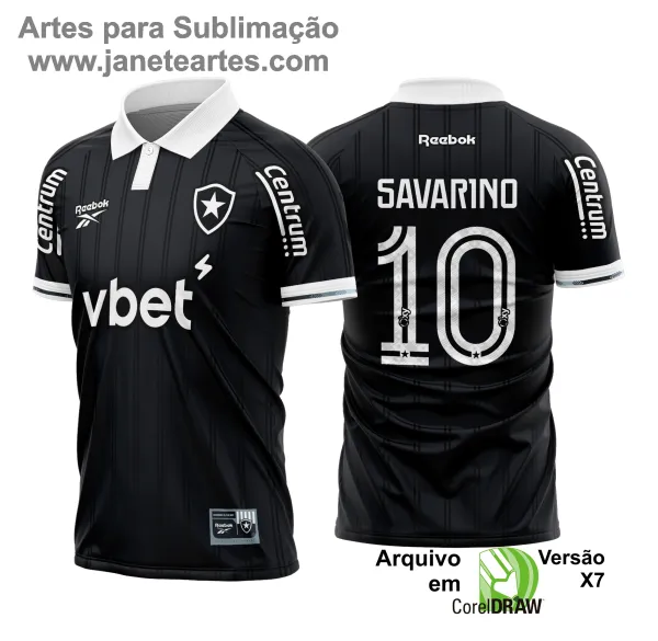 Arte Vetor Camisa Botafogo Reserva 2025 - 2026