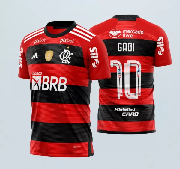 Arte Vetor Camisa Flamengo Pré-Jogo 2023 - 2024