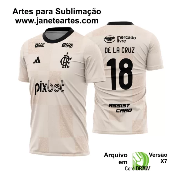 Arte Vetor Camisa Flamengo Pré-Jogo 2024 - 2025