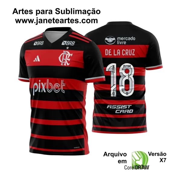 Arte Vetor Camisa Flamengo Titular 2024
