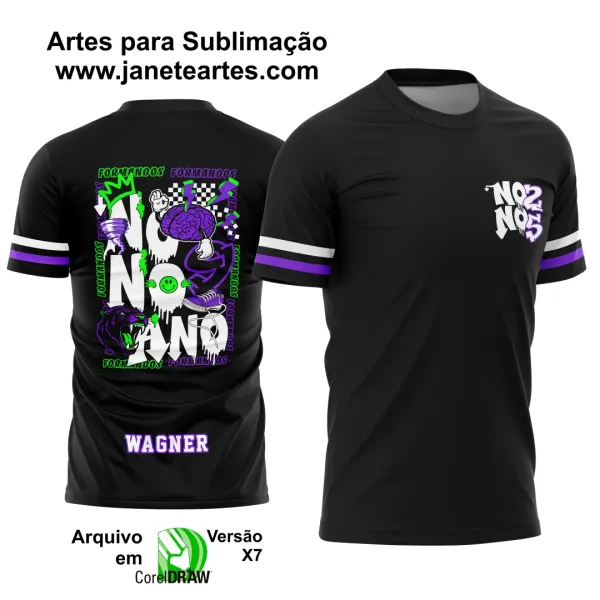 Arte Vetor Camisa Formandos Nono Ano Pantera Negra e Furacão