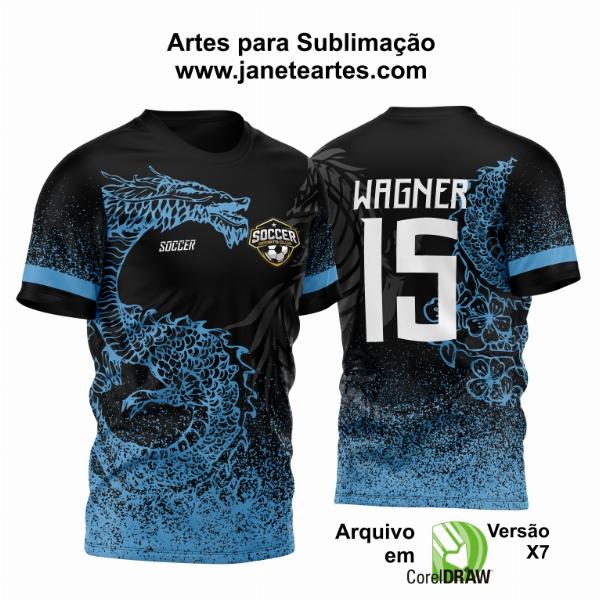 Arte Vetor Camisa InterClasse 2024 Modelo 40 Dragão Azul