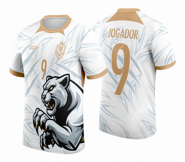 Arte Vetor Camisa InterClasse 2024 Pantera Branca com Dourado