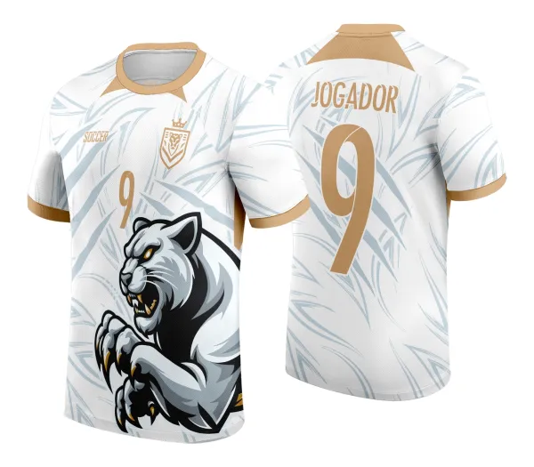 Arte Vetor Camisa InterClasse 2024 Pantera Branca com Dourado