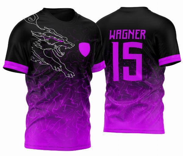 Arte Vetor Camisa InterClasse Lobo Coiote Traço Linha 2023 Rosa