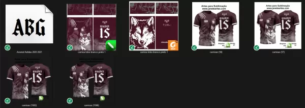 Arte Vetor Camisa InterClasse Lobo Cor Vinho 2024