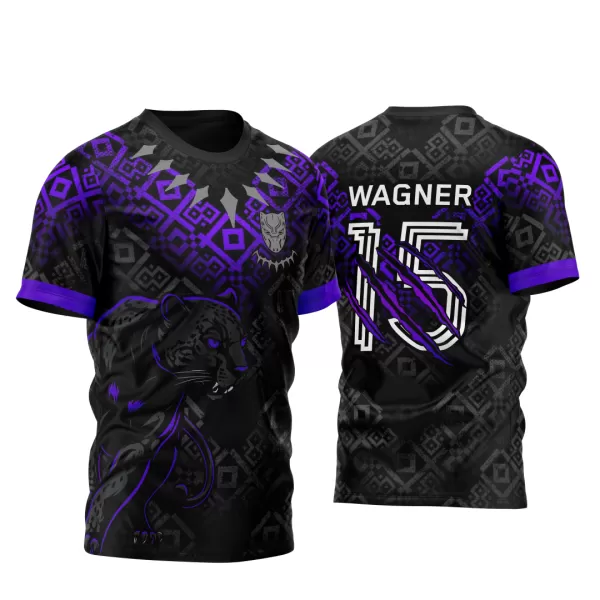 Arte Vetor Camisa InterClasse Pantera Negra Fundo Geométrico Colar