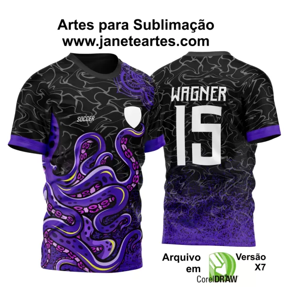 Arte Vetor Camisa de Interclasse Dragão com Fogo Roxo