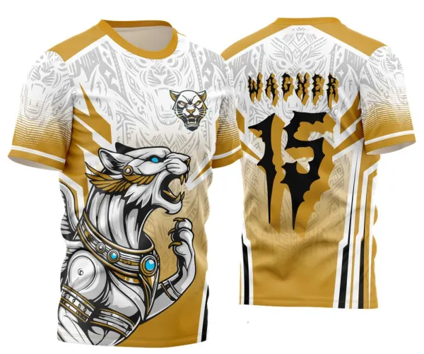 Arte Vetor Camisa InterClasse pantera celeste branca