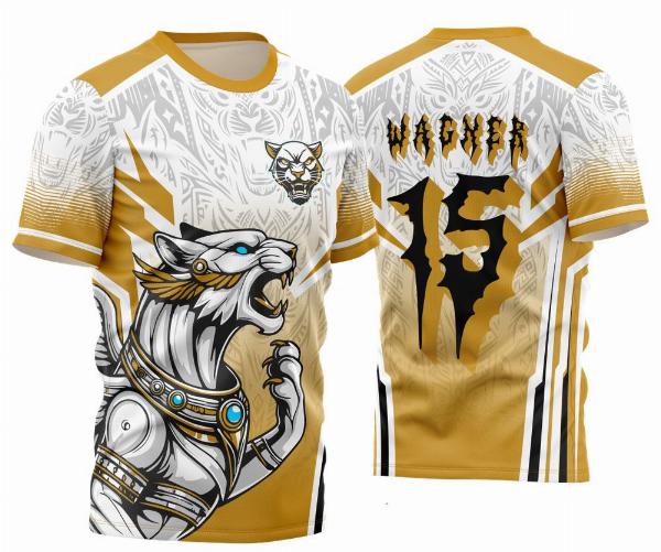 Arte Vetor Camisa InterClasse pantera celeste branca