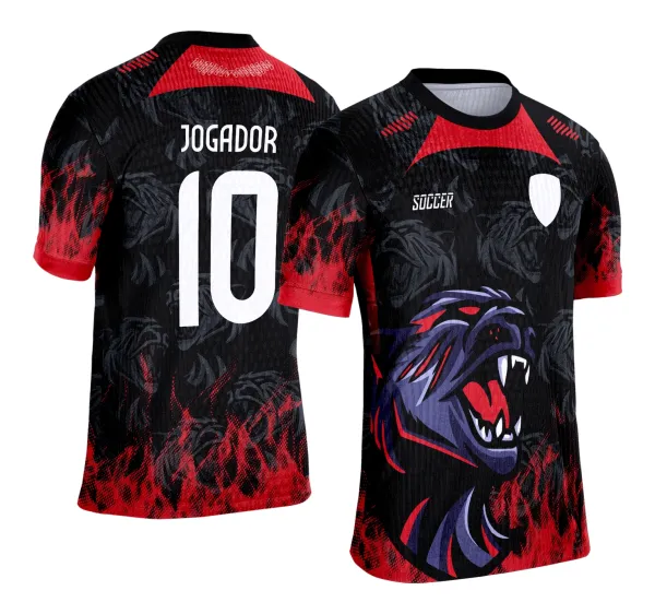 Arte Vetor Camisa Interclasse 2025 Pantera Negra com Fogo