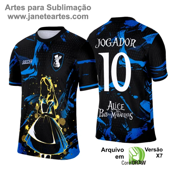 Arte Vetor Camisa Interclasse Alice no País das Maravilhas - 0206