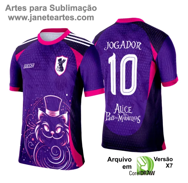 Arte Vetor Camisa Interclasse Alice no País das Maravilhas - 0209