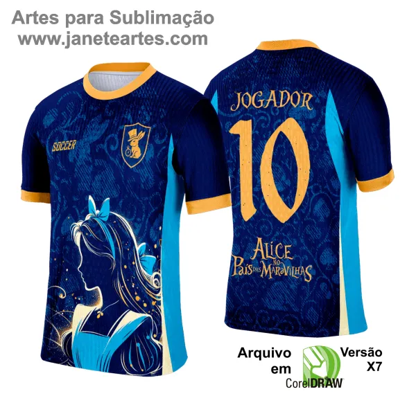 Arte Vetor Camisa Interclasse Alice no País das Maravilhas - 0218