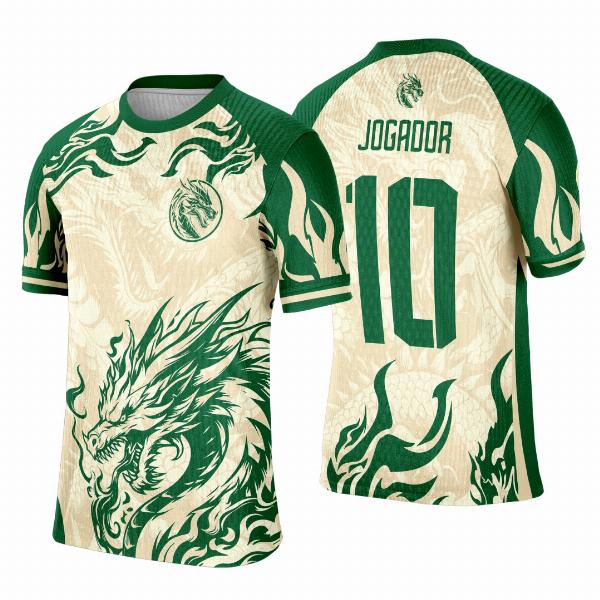 Arte Vetor Camisa Interclasse Bege Dragão Verde 2025 - 0247