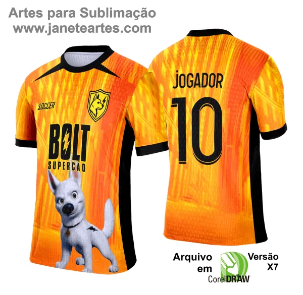 Arte Vetor Camisa Interclasse Bolt Super Cão - 0176
