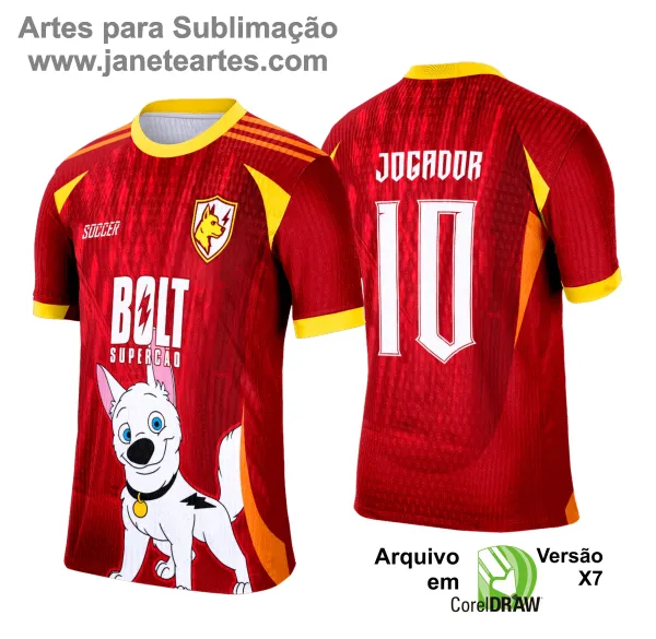 Arte Vetor Camisa Interclasse Bolt Super Cão - 0187