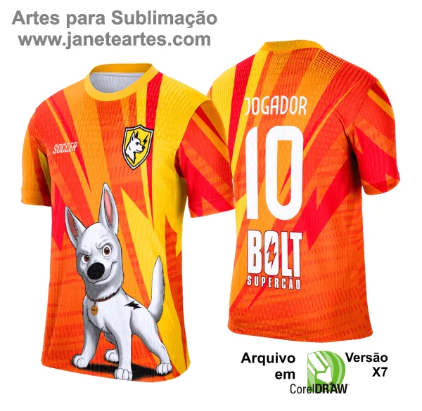 Arte Vetor Camisa Interclasse Bolt Super Cão - 0198