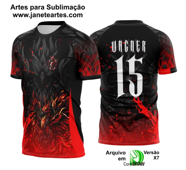 Arte Vetor Camisa Interclasse Bonita Fênix Vermelha Garras 2025