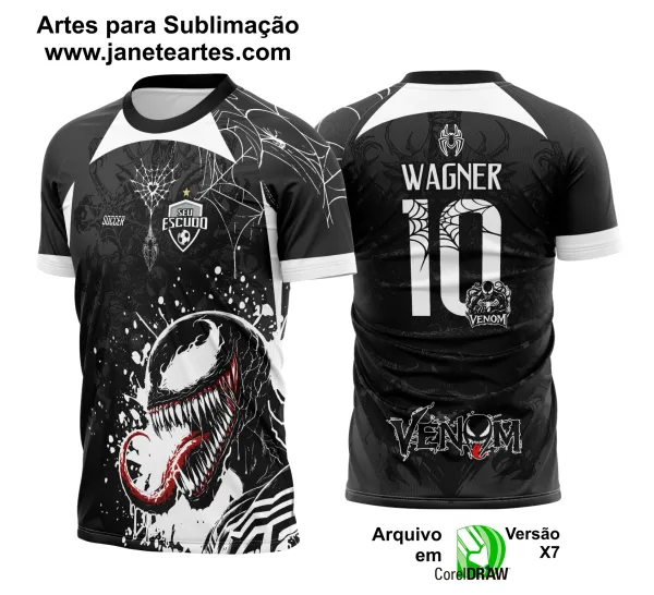 Arte Vetor Camisa Interclasse Bonita Venom Tinta 2025