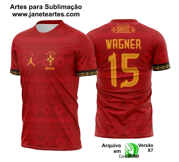 Arte Vetor Camisa Interclasse Brasil Vermelha Conceito 2025