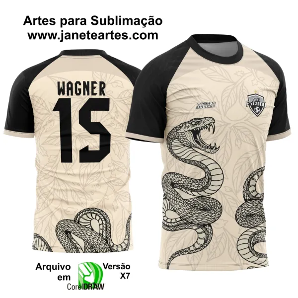 Arte Vetor Camisa Interclasse Cobra Folhas 2025