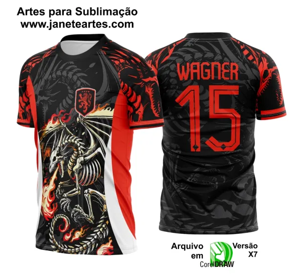 Arte Vetor Camisa Interclasse Dragão de Fogo 2025