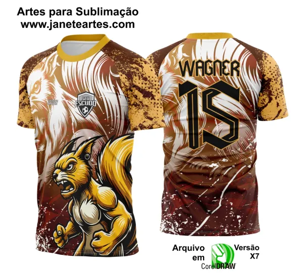 Arte Vetor Camisa Interclasse Esquilo Amigo 2025